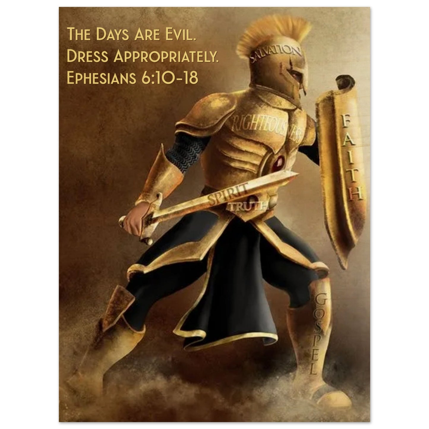 The Days Are Evil. Dress Appropriately. Ephesians 6:10-18 Wood Print | Christian Faith Wall Art | Christian Home Decor