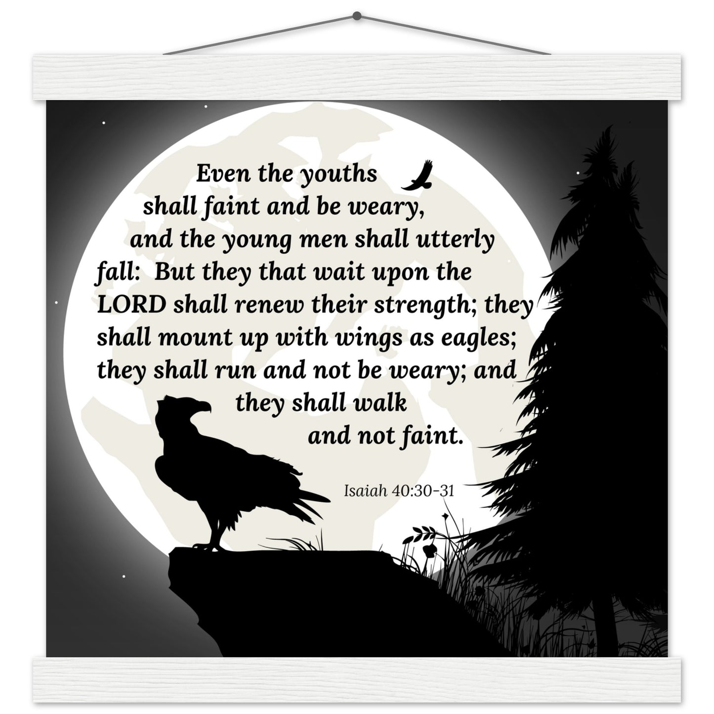 Isaiah 40:30-31 Christian Poster with Hanger | Modern Christian Art | Modern Bible Art | Christian Wall Decor