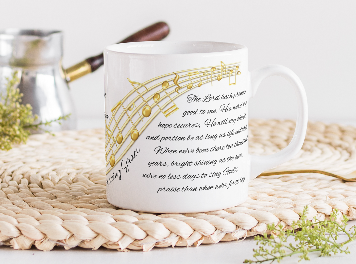 Amazing Grace Favorite Hymn Coffee Mug | Christian Hymn Mug | Inspirational Coffee Cup | Christian Faith Mug