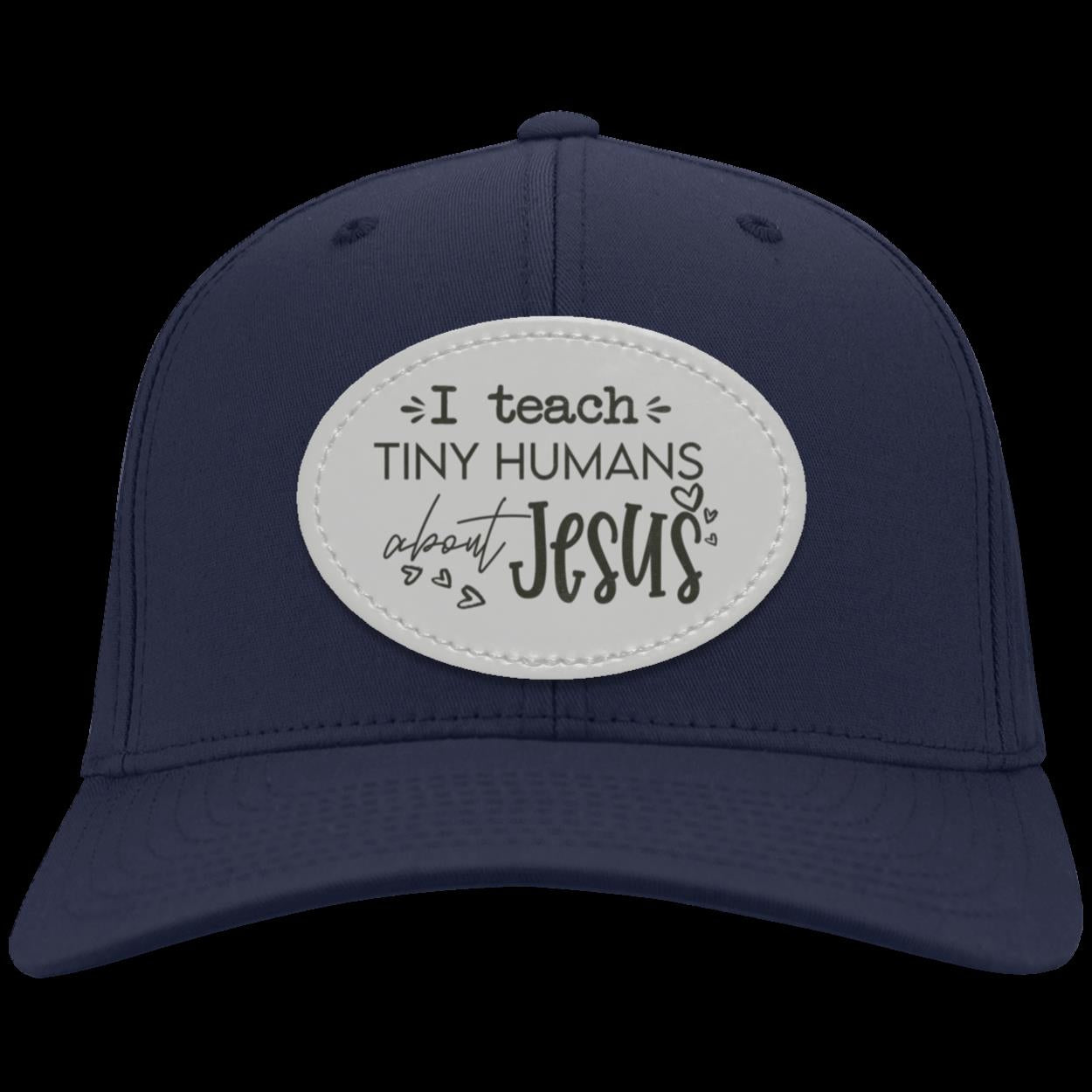 I Teach Tiny Humans About Jesus Twill Cap - Patch | Christian School Teacher Hat | Sunday School Teacher Hat