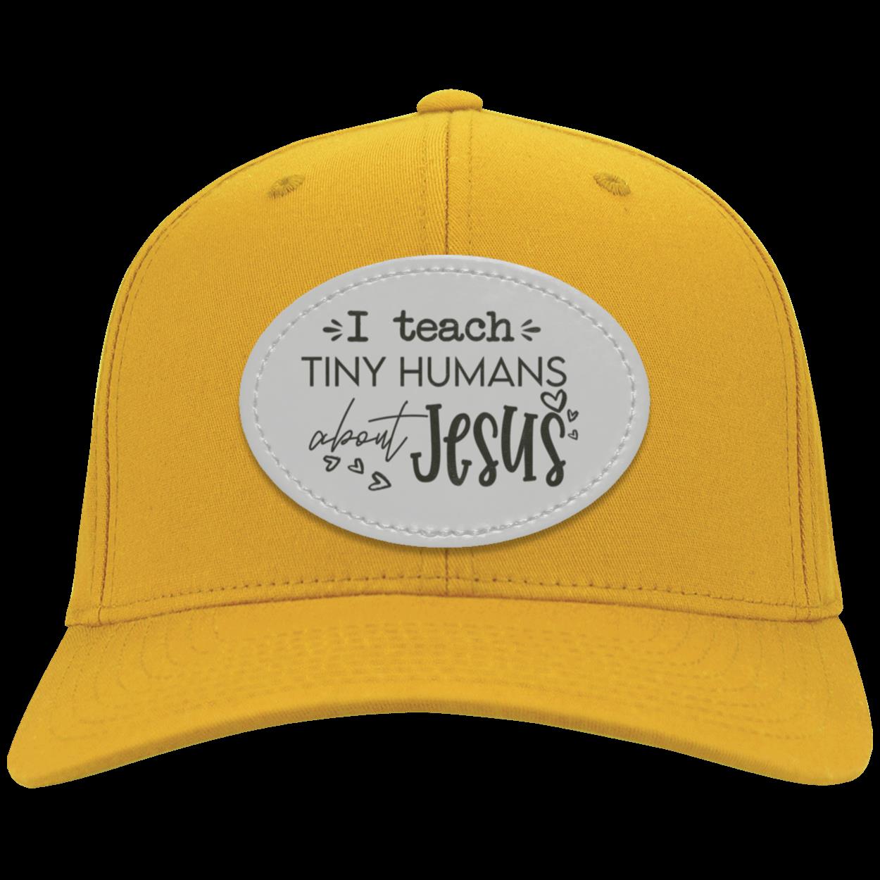 I Teach Tiny Humans About Jesus Twill Cap - Patch | Christian School Teacher Hat | Sunday School Teacher Hat