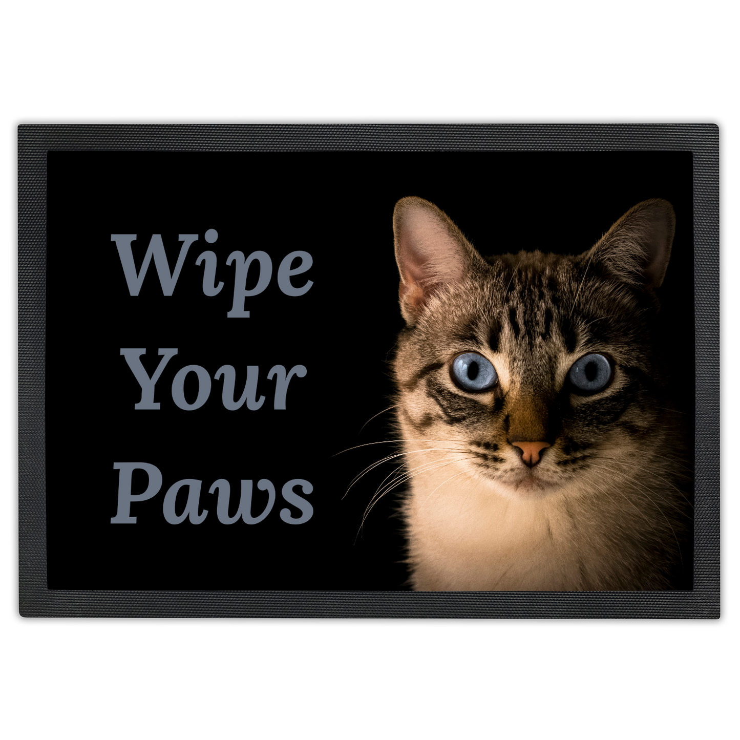 Wipe Your Paws Doormat | Gray Tabby Welcome Doormat | Cat Lovers Doormat