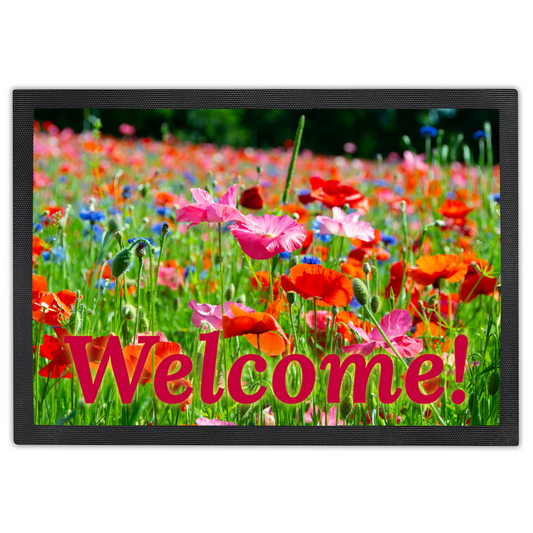 Colorful Wildflower Welcome Doormat