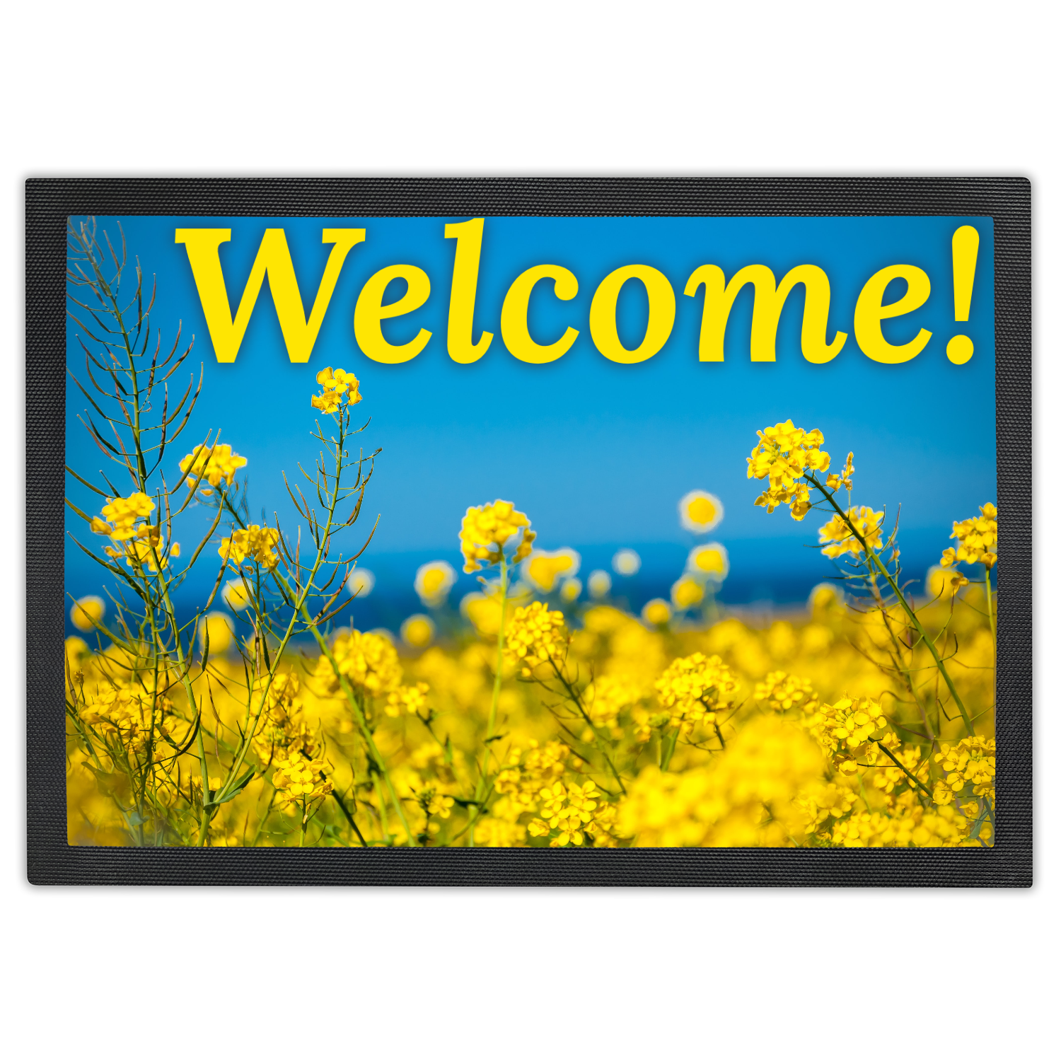Yellow Flowers Welcome Mat