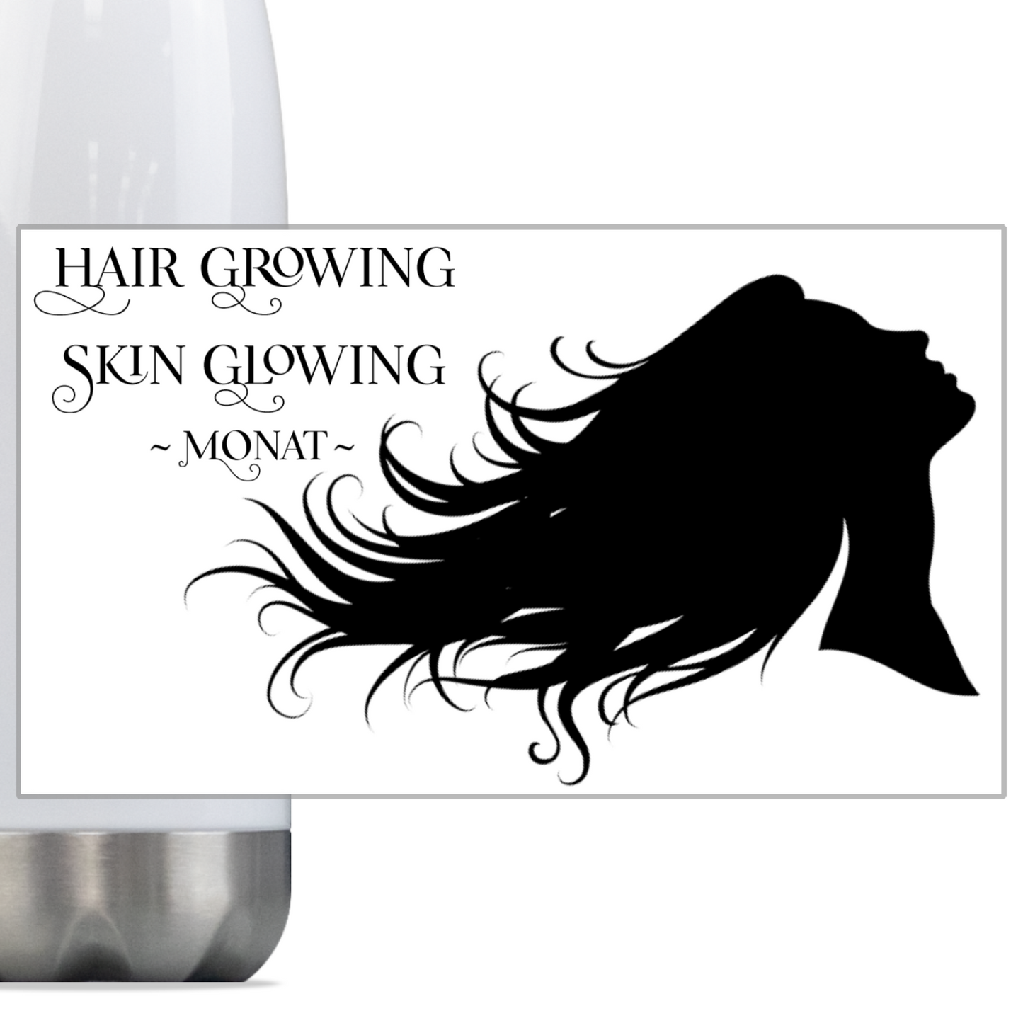 Hair Growing, Skin Glowing - Monat 18 oz. Stainless Bottle | Monat Drink Bottle | Monat Gear | Monat Swag