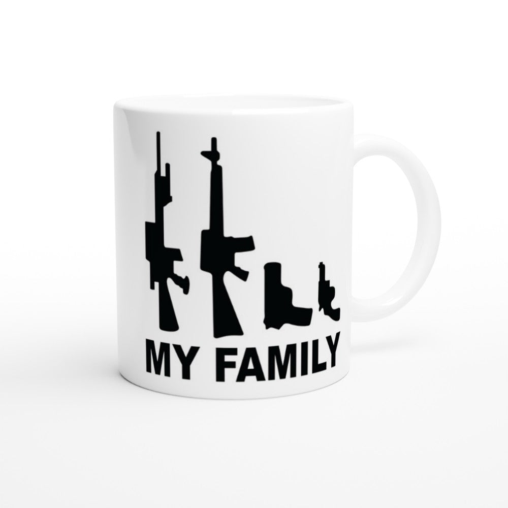 My Family Guns 11oz Ceramic Coffee Mug | Gun Lover Coffee Mug | Military Man Mug | Second Amendment Mug