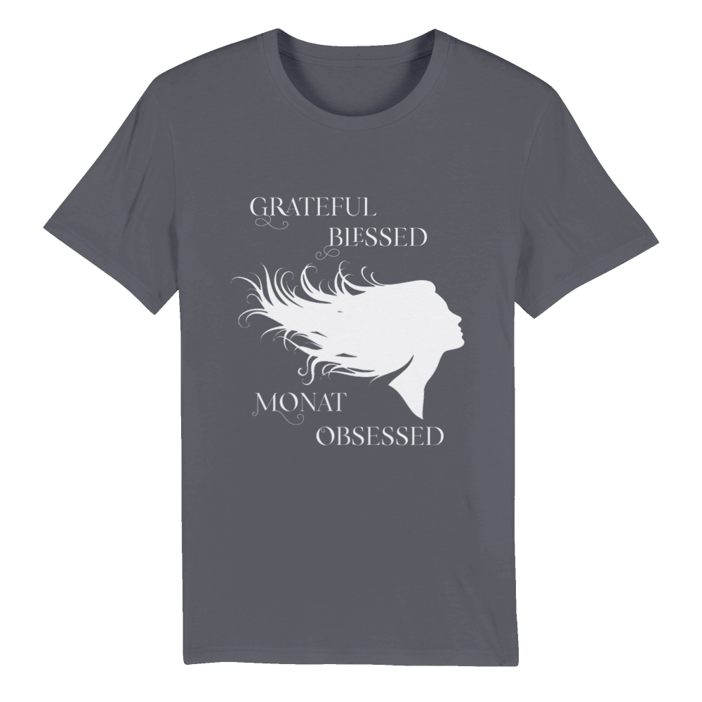 Organic Grateful Blessed Monat Obsessed T-shirt Charcoal