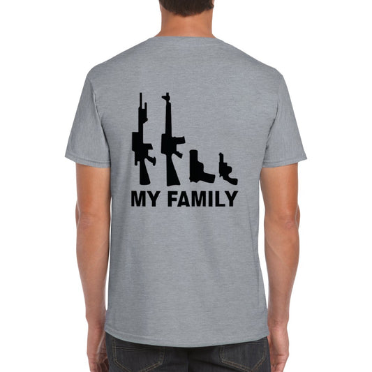 My Family Guns Unisex Crewneck T-shirt | Gun Lover T-shirt | Military Man Shirt | Second Amendment Shirt