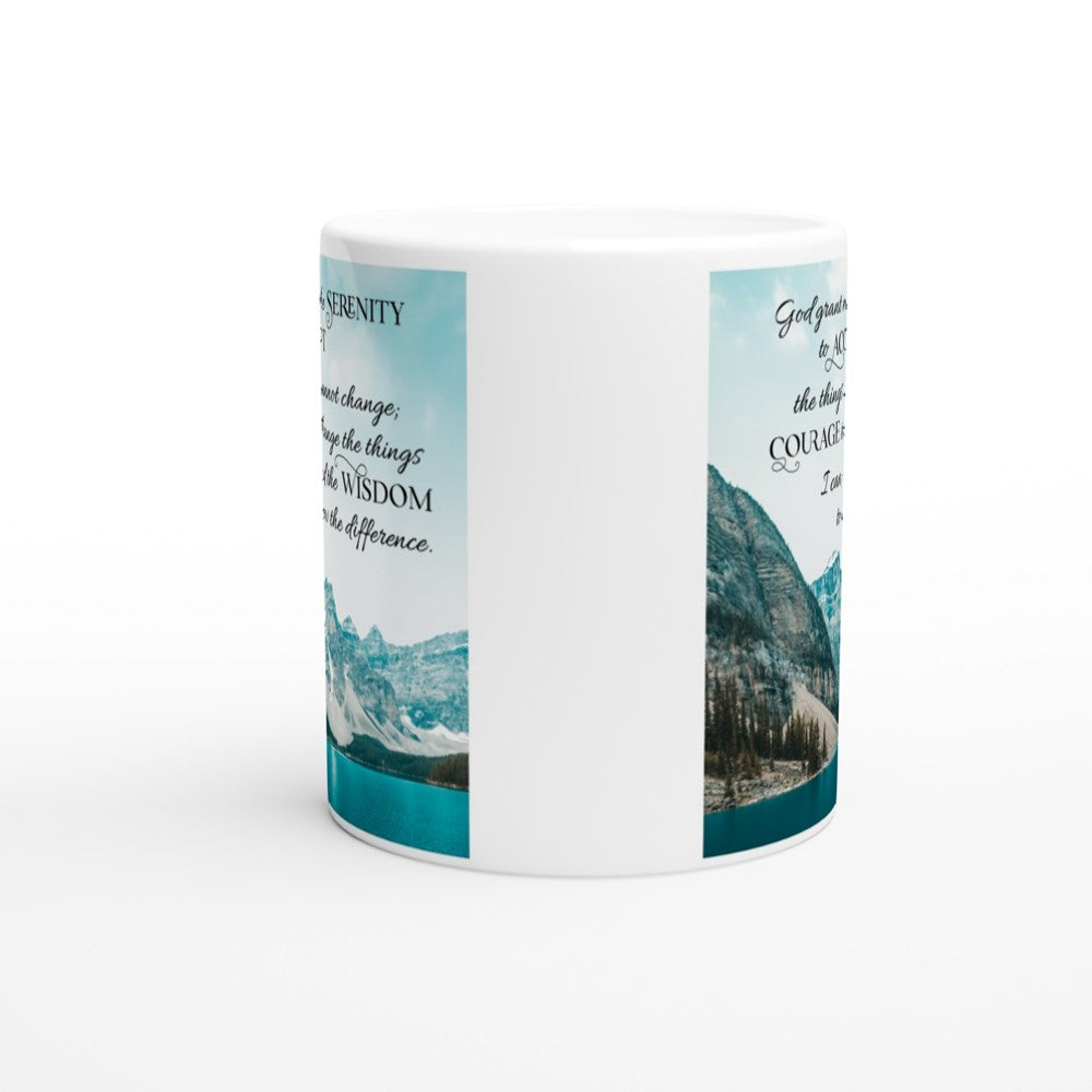Serenity Prayer 11oz Ceramic Coffee Mug | God Grant Me Serenity Mug | Inspirational Prayer Mug | Christian Faith Mug