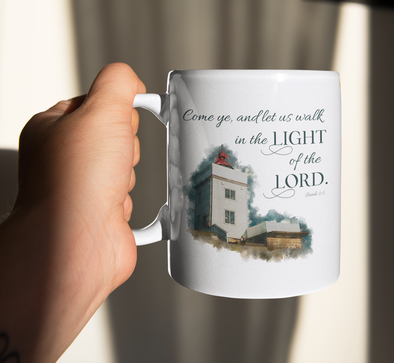 Walk In The Light Of The Lord 11oz Ceramic Coffee Mug | Bible Verse Mug | Christian Faith Religious Mug